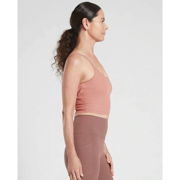 Athleta NEW Women Active Tank Top Twist Back Pink Rib Knit Size 1X Sleeveless - Picture 3 of 7